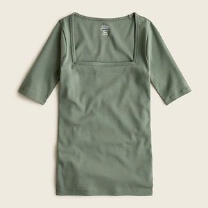 NWT Green Elbow Length Square Neck J. Crew shirt